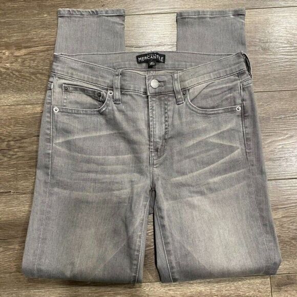 J Crew Jeans Womens 27 Gray Denim Mercantile Stretch High Rise Slim - Picture 3 of 8